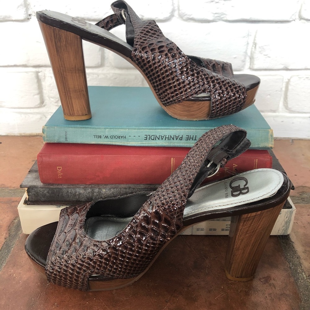 Gianni Bini Faux Leather - Brown Snakeskin Shoes
